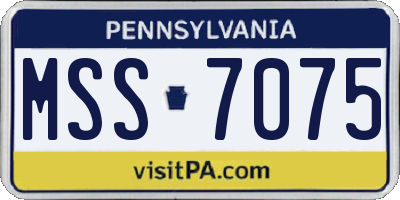 PA license plate MSS7075