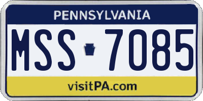 PA license plate MSS7085