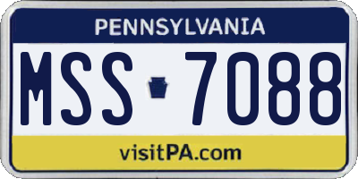 PA license plate MSS7088