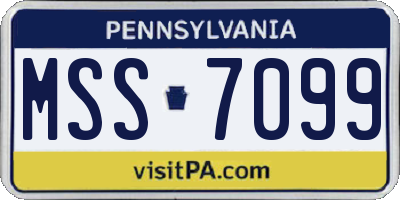 PA license plate MSS7099