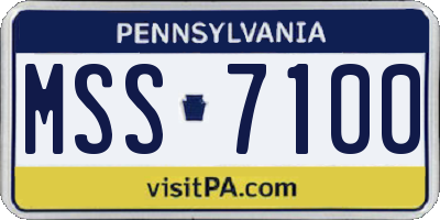PA license plate MSS7100