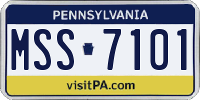 PA license plate MSS7101