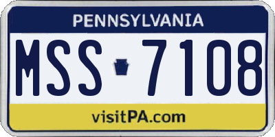 PA license plate MSS7108