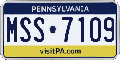 PA license plate MSS7109