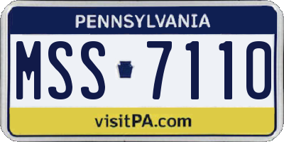PA license plate MSS7110