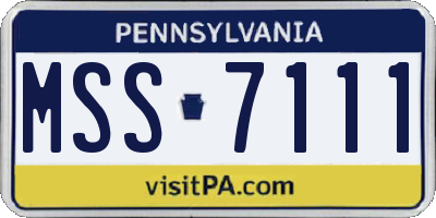 PA license plate MSS7111