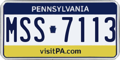 PA license plate MSS7113