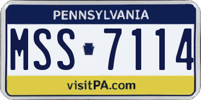 PA license plate MSS7114