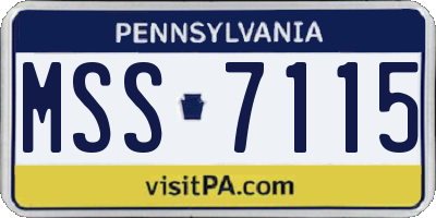 PA license plate MSS7115