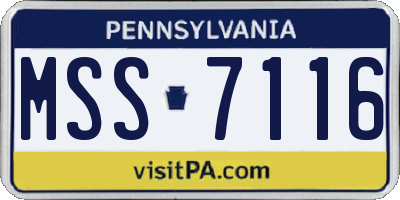 PA license plate MSS7116