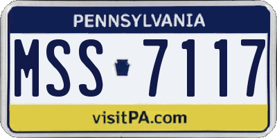 PA license plate MSS7117