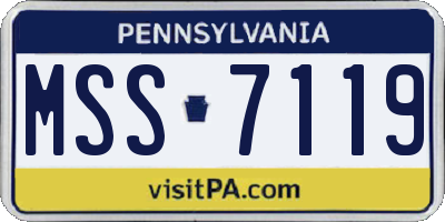 PA license plate MSS7119