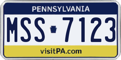 PA license plate MSS7123