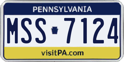 PA license plate MSS7124