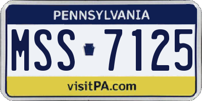 PA license plate MSS7125