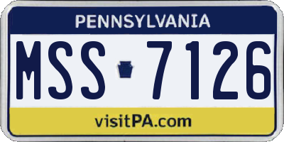 PA license plate MSS7126