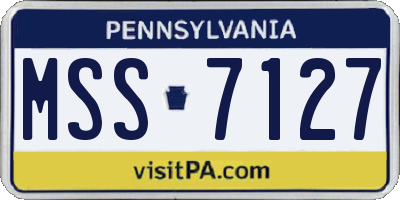 PA license plate MSS7127