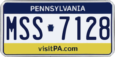 PA license plate MSS7128