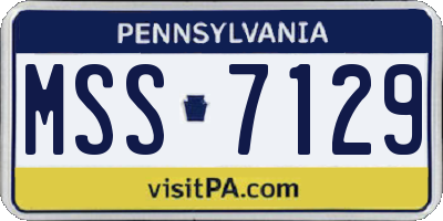 PA license plate MSS7129