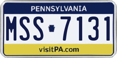 PA license plate MSS7131