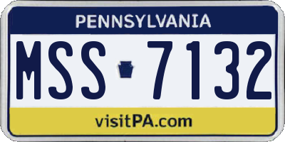 PA license plate MSS7132