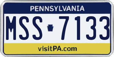 PA license plate MSS7133