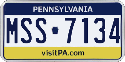 PA license plate MSS7134
