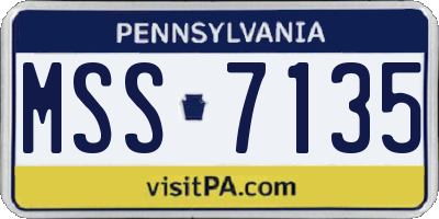 PA license plate MSS7135