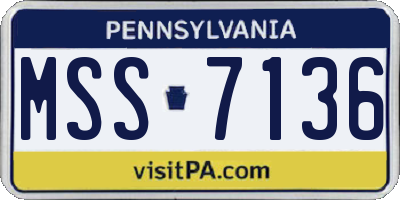 PA license plate MSS7136