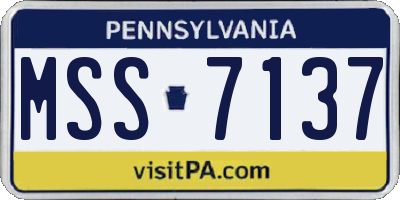 PA license plate MSS7137