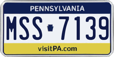 PA license plate MSS7139