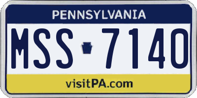 PA license plate MSS7140