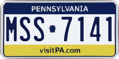 PA license plate MSS7141