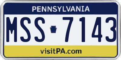 PA license plate MSS7143