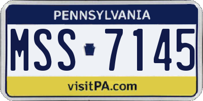 PA license plate MSS7145