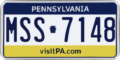 PA license plate MSS7148