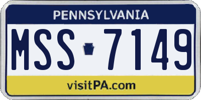PA license plate MSS7149