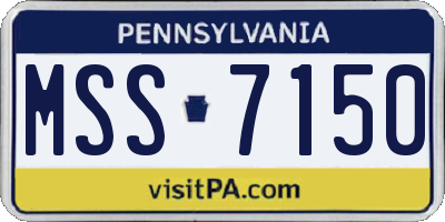 PA license plate MSS7150