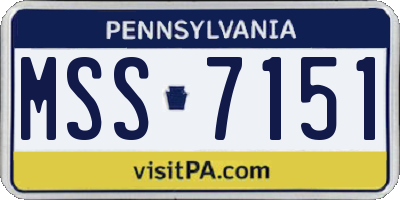 PA license plate MSS7151