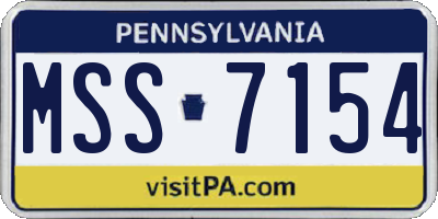 PA license plate MSS7154