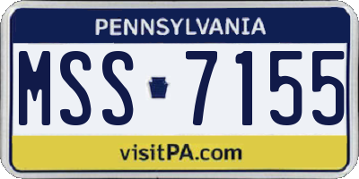 PA license plate MSS7155
