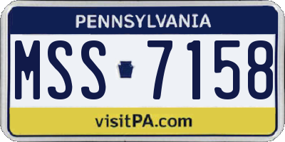 PA license plate MSS7158