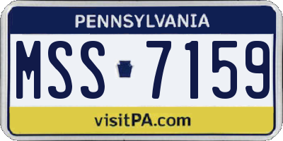PA license plate MSS7159