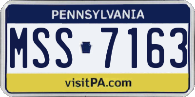PA license plate MSS7163