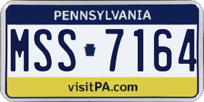 PA license plate MSS7164