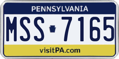PA license plate MSS7165