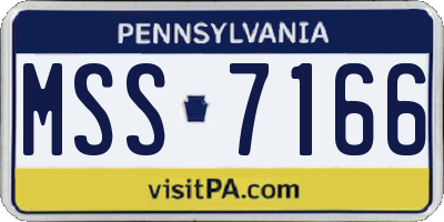 PA license plate MSS7166