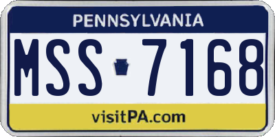 PA license plate MSS7168