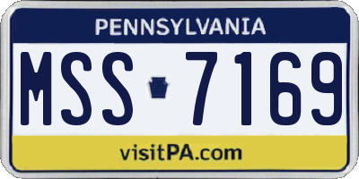 PA license plate MSS7169