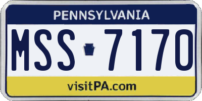 PA license plate MSS7170